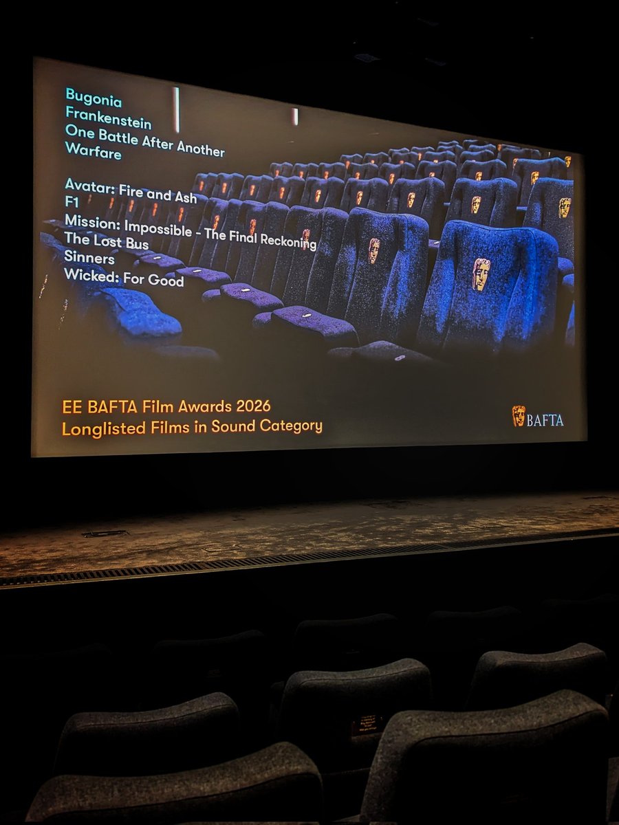 Fabulous evening watching and listening 🎧 to highlights from all EE <a href="/BAFTA/">BAFTA</a> Film Awards Longlist nominees in Sound Category. You can have the most amazing cinematography, but without sound design, editing, mixing, foley, music .... Sound makes film complete.

#eebaftafilmawards