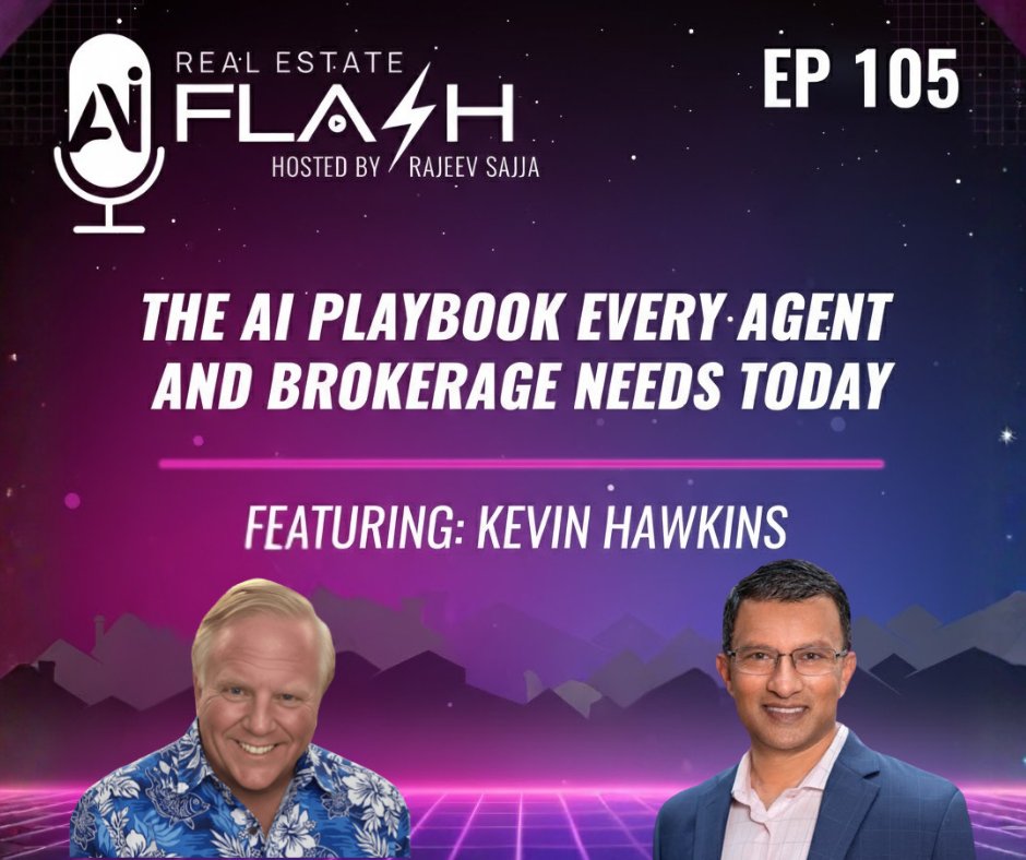 🎙️ New AI podcast. I joined Rajeev Sajja on Real Estate AI Flash to talk about what agents and brokers need now, real AI workflows, tool risks, and the future of search.

Listen here:
realestateaiflash.com

#RealEstateAI #AI #RealEstateTech #ThoughtLeadership #TheREALAIGuy