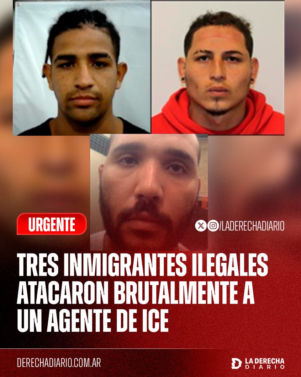 laderechadiario's tweet image. 🚨🇺🇸🇻🇪 | #URGENTE Tres peligrosos inmigrantes ilegales venezolanos liberados bajo el gobierno de Biden emboscaron y atacaron brutalmente a un agente del ICE durante un operativo en Minnesota, dejándolo herido de gravedad en un hospital: En el momento, el oficial respondió…