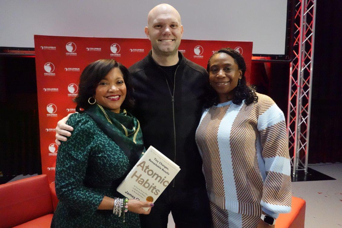 ColsCitySchools's tweet photo. New York Times best-selling author @jamesclear stopped by CCS to share powerful insights from his book, Atomic Habits with principals.  One habit at a time, our school leaders are planting strong school buildings and communities to grow future leaders. https://t.co/T5XLLnPKlr