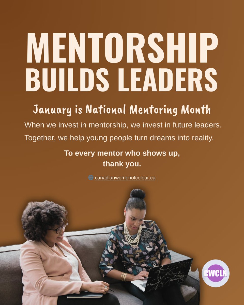 _CWCLN's tweet photo. Mentorship Builds Leaders | Le mentorat forme des leaders
Stay connected with CWCLN
📬 Sign up/ Inscription:
 https://t.co/hKFDUghj7O https://t.co/7gjLTZBl00