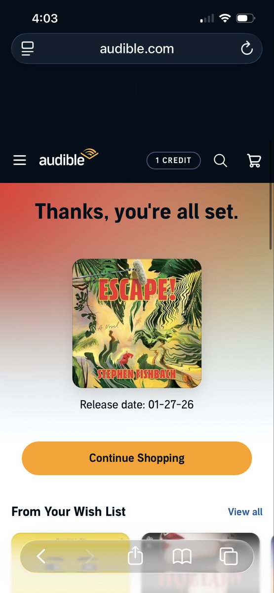 amabe421's tweet photo. Just pre-ordered @stephenfishbach book!  Excited to listen to this audiobook! https://t.co/UVVVVKOUSO