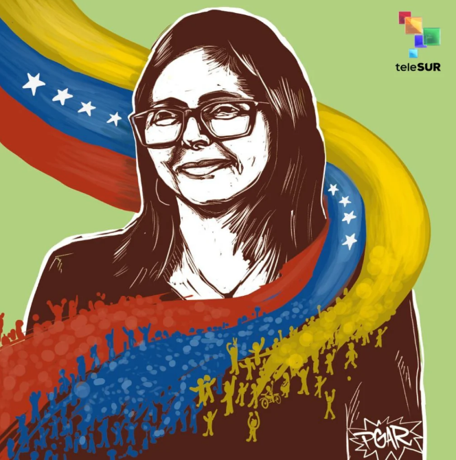 #CARICATURA | Presidenta encargada de la República Bolivariana de Venezuela, Dra. Delcy Rodríguez, la continuidad de la Revolución.