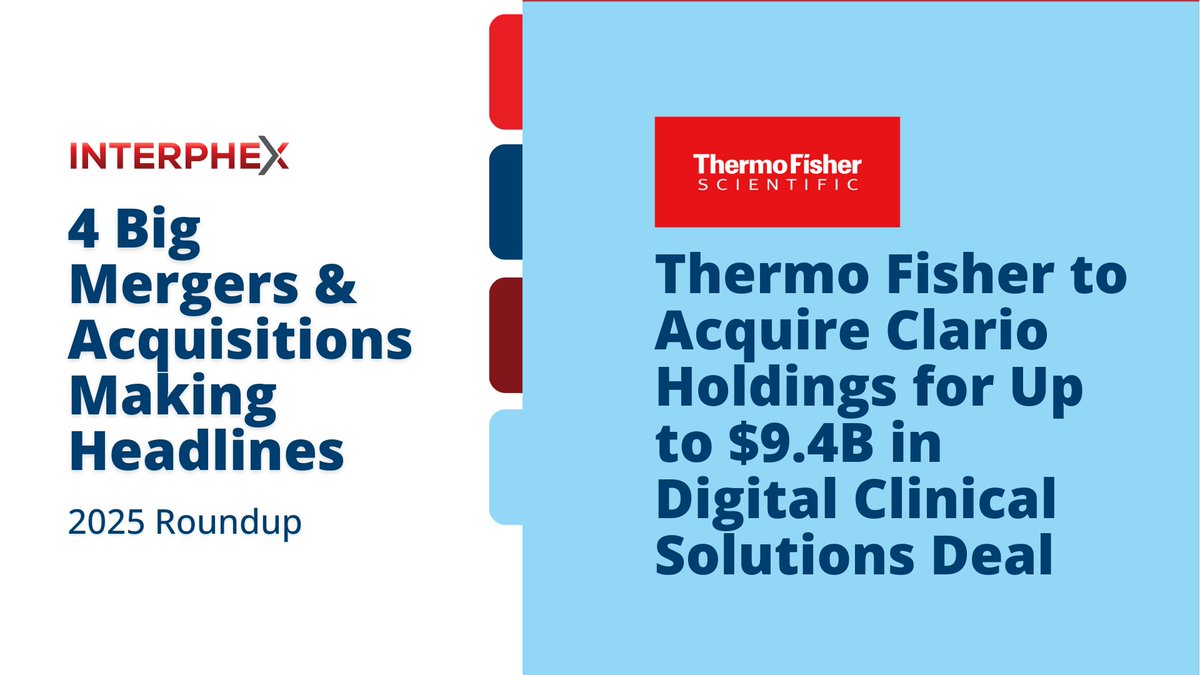 INTERPHEX's tweet image. Big deals with big implications. 

Last year delivered major moves that are reshaping the #pharmaceutical landscape.

Dive into four standout mergers – and what they signal for the industry as we progress in 2026.

Read the full breakdown via @Xtalks: bit.ly/3L6f4N9