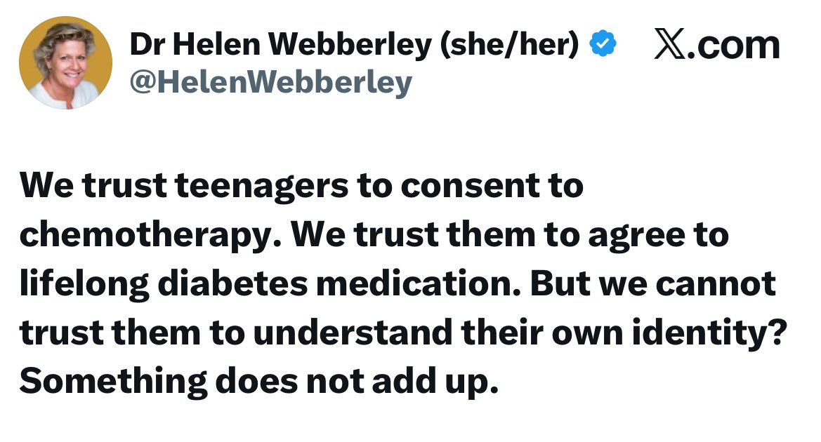 JFC Helen, it’s because they don’t identify as having cancer or diabetes. 

HOW can this woman have gone to medical school?