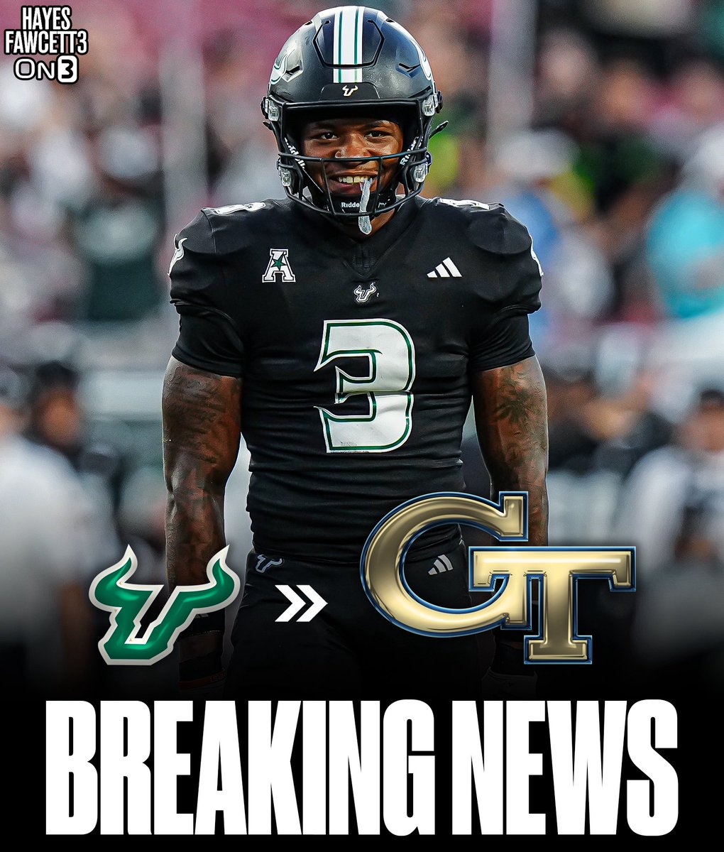 Hayesfawcett3's tweet image. BREAKING: USF transfer CB Jonas Duclona has Committed to Georgia Tech, he tells @On3

He totaled 35 tackles, 1 sack, 4 PD, 1 INT, and 1 forced fumble in 2025

Will have 2 years of eligibility left

on3.com/transfer-porta…