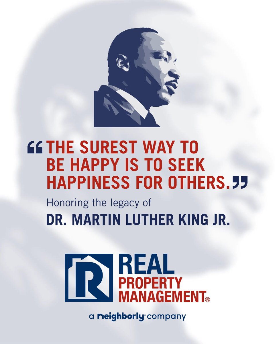Today we honor the legacy of Dr. Martin Luther King Jr. 💙

#RealPropertyManagement #Neighborly #MLKDay #Community