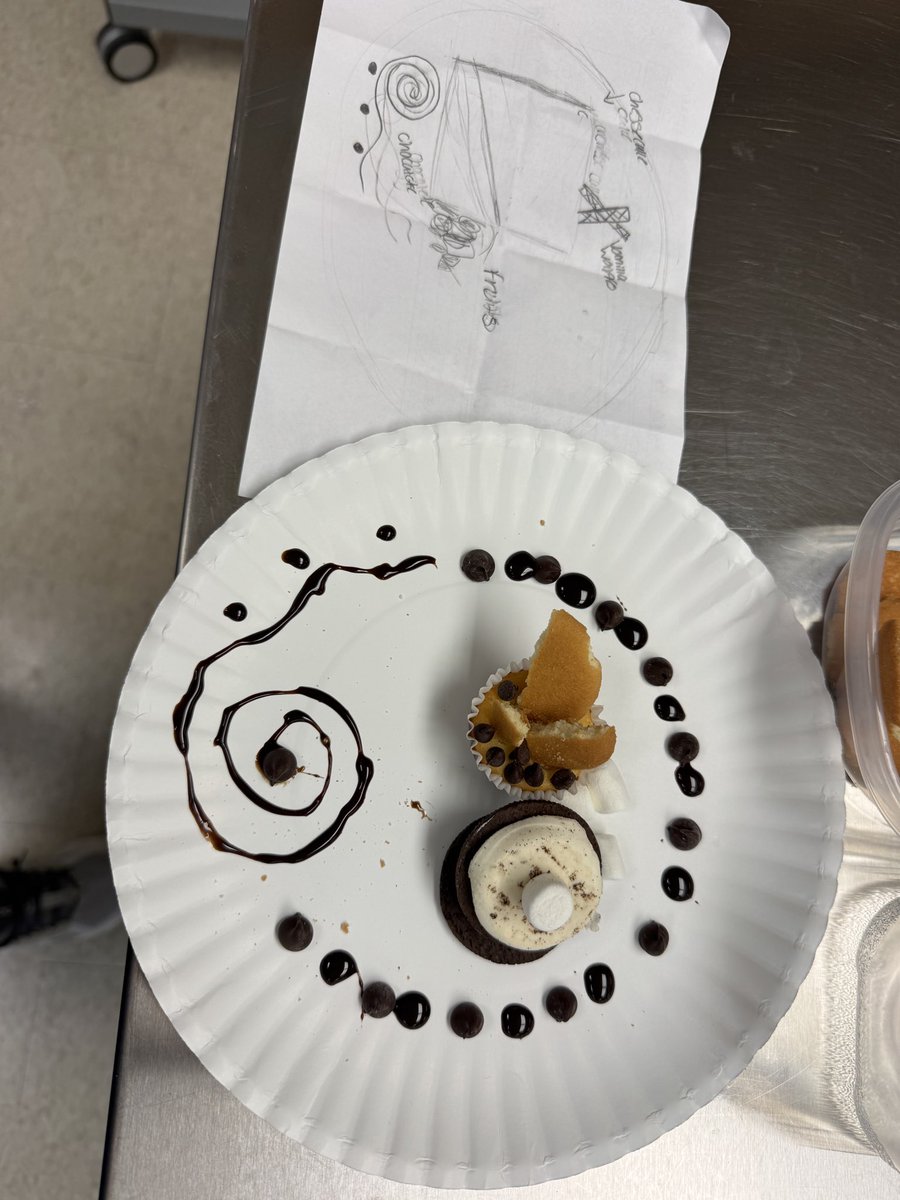 GMSCHEFS's tweet photo. Who said you can’t play with your food? Our GMSChefs are learning how to plate food! So proud of their creativity! @GMSVikings @mcpsEDUCATOR @Advoc8_Educ8 @RosanovaE @MCPS https://t.co/BebfI08qQs