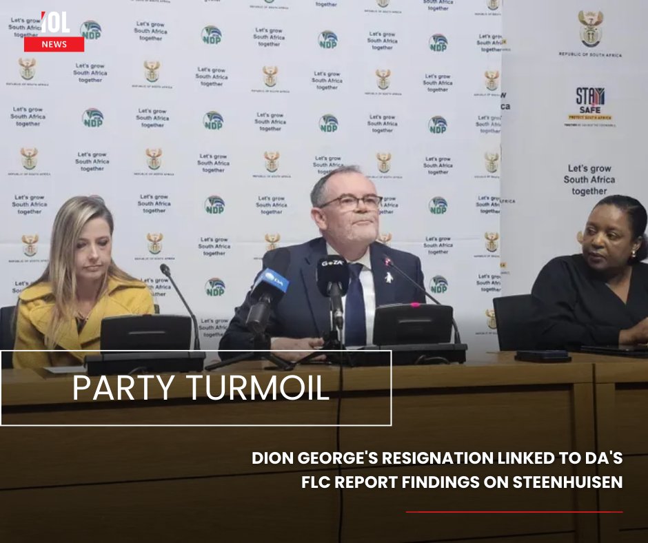 IOL's tweet photo. Dr Dion George resigns from the DA after nearly 30 years amid controversy over John Steenhuisen’s cleared credit card allegations.
#DionGeorge #DAResignation #PartyConflict #JohnSteenhuisen #FLCReport
Read on https://t.co/dDob36Jc6c https://t.co/D6ExOzlpMV