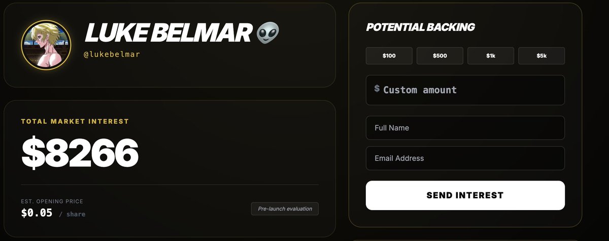 ATTN_Markets's tweet photo. Most people are just scrolling. The smart ones are looking for where the money is moving. 🛡️

We just put @lukebelmar on a Ghost Profile to see the real numbers. 🏰

The result? Huge market interest is already there, just waiting for the right setup. This isn't just about followers anymore—it's about a new kind of digital asset that you can actually back.

The waitlist is OPEN.

If you want to be first in line to back profiles like this, get your Priority Pass now and skip the queue. 👁️⚡

If you have any questions about how it all works, feel free to reach out, and we will respond!

#ATTN #GhostProfiles #PriorityPass #LukeBelmar #Web3 #Investing