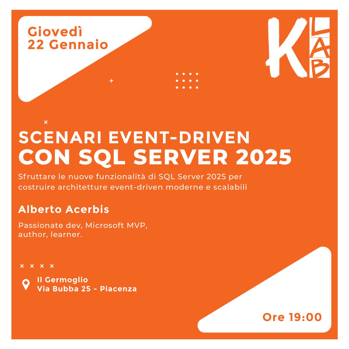 🟠 Tra una settimana esatta!

Non perderti il nuovo appuntamento di KLab, con noi ci sarà Alberto Acerbis con tantissime novità e approfondimenti.

🌐 Assicurati il tuo posto: eventbrite.com/e/scenari-even…

Ti aspettiamo!