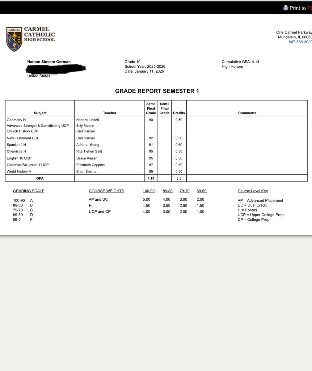 NathanGerman77's tweet photo. A couple videos from our max week @ Carmel Catholic HS 
Bench 245 squat 435 deadlift 420 =1,100lbs working hard this off season!! Also finished first semester on the High honors honor roll with a 4.14gpa while taking Honors and UCP classes. Goals SET!! BIGGER STRONGER FASTER SMARTER!!