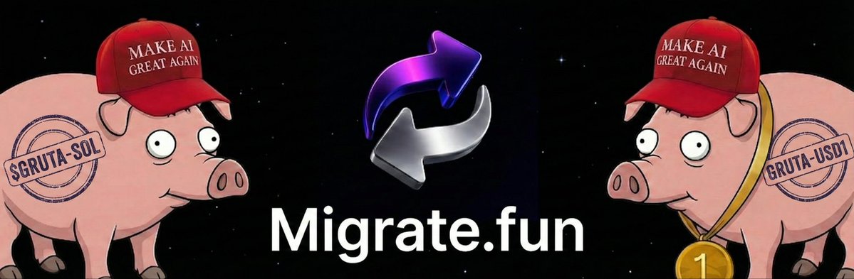 GrutaPig's tweet image. Official Announcement!

We are pleased to announce that following a community vote, the $GRUTA token will undergo migration within @bonkfun to the USD1 pair and officially join the @worldlibertyfi platform.

The migration will be carried out with the help of the @MigrateFun team…