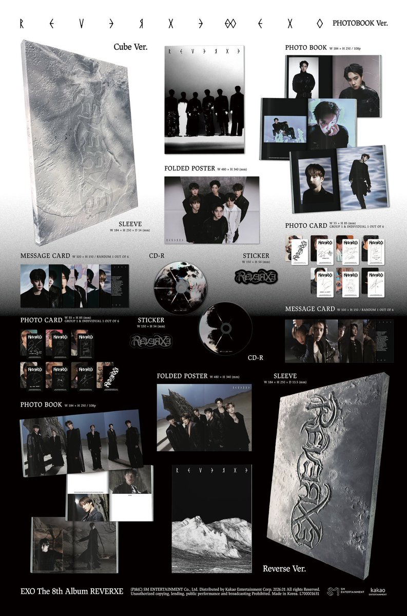 bobbasehun's tweet photo. [ PO ] EXO - The 8th Album 【REVERXE】

Photobook (400gr)
💸 330k dp 190k  
ex-vision ver. (300gr) 
💸 635k dp 450k
big smini ver. (100gr) 
💸 190k dp 145k

Web: Ktown 
✅ ems tax
✅ sharing ver.
✅ go line
❌ packing
📍 SBY, Jawa Timur https://t.co/EV5gY3gerq