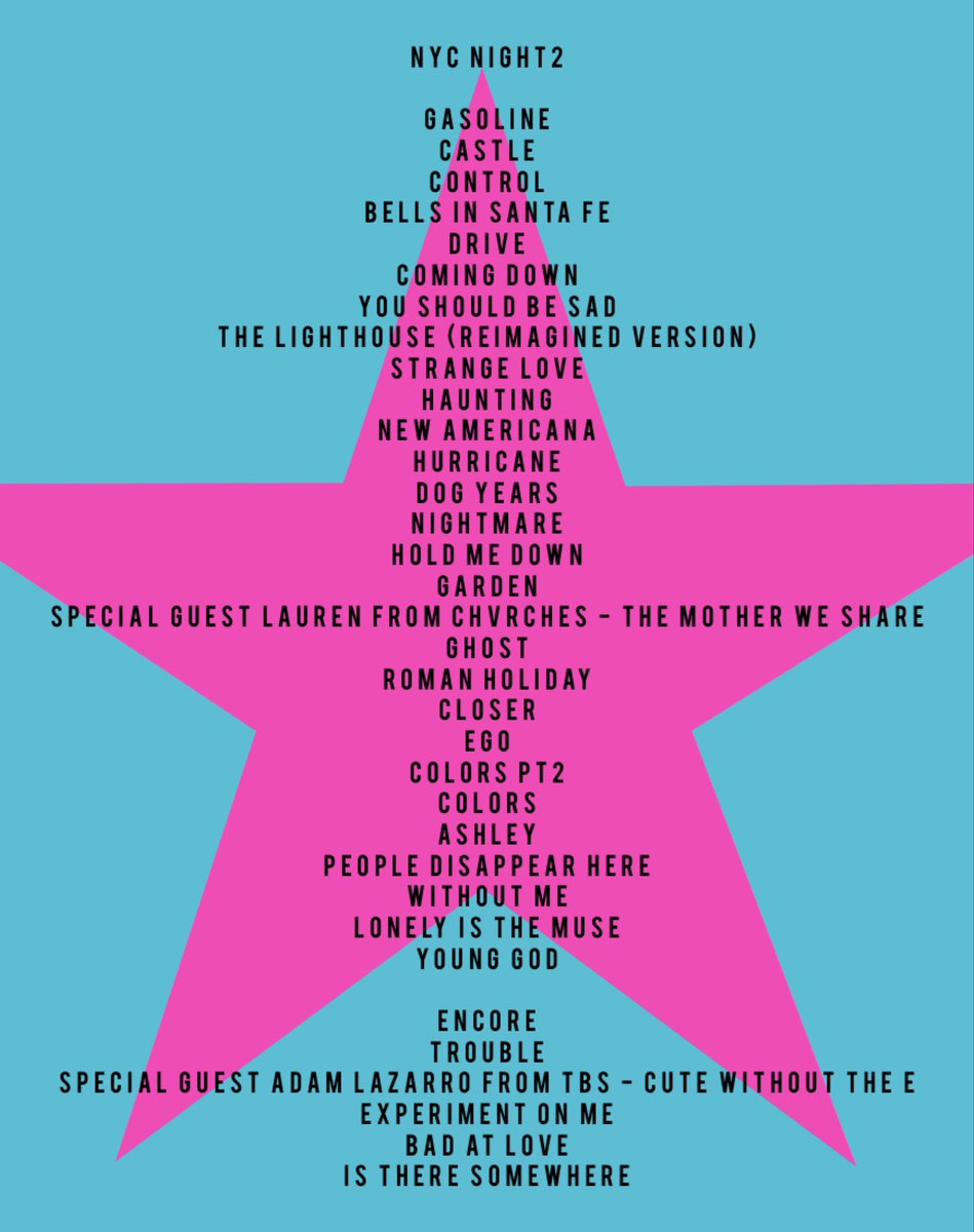 rxdicalism's tweet photo. I wrote down the NYC night2 full setlist for anyone who wanted it!!!!!! 🩵🩷🩵🩷🩵 #BackToBadlands https://t.co/oYRO59T3SZ