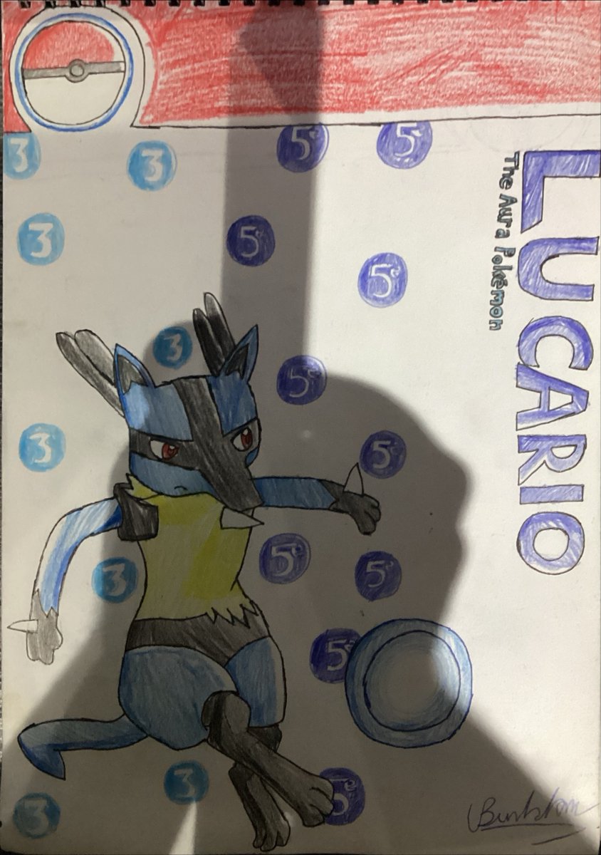 I made my drawing of Lucario the Aura Pokemon from the Pokemon Franchise is inspired by me.
#Lucario #Pokemon #Fanart_Manga_Anime #Sketchbook