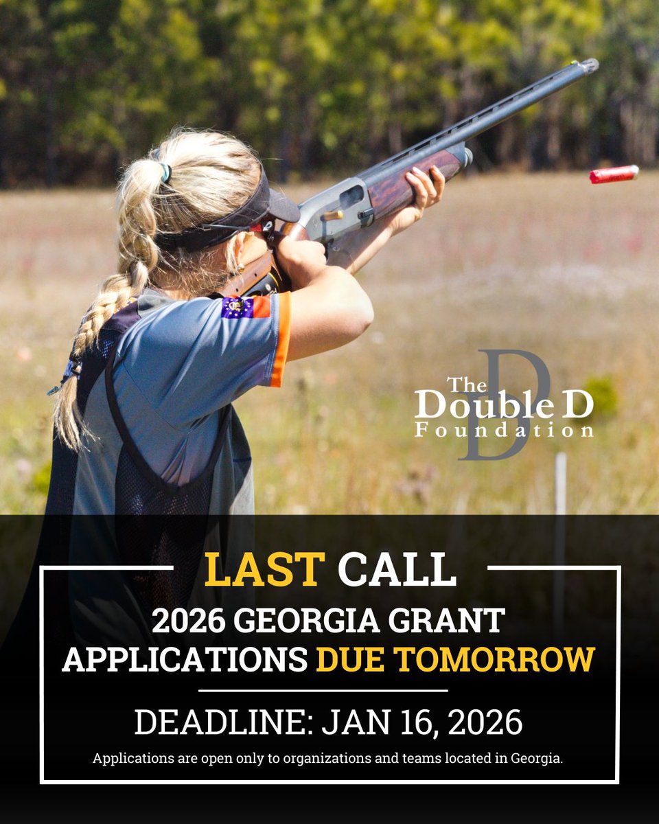 LAST CALL, GEORGIA! The deadline to submit your 2026 Grant Applications to The Double D Foundation is TOMORROW! -> thedoubledfoundation.org/grants/