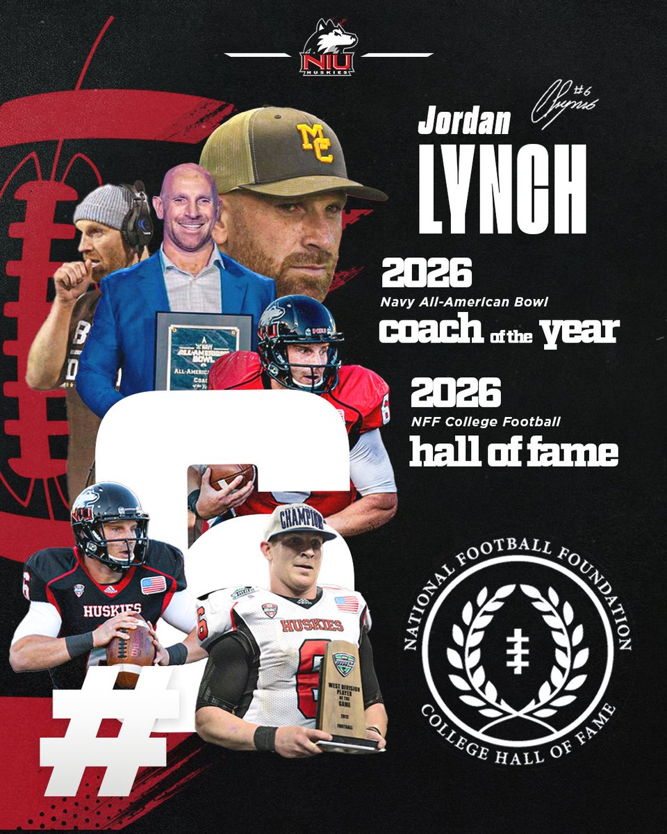 Congratulations to the newest member of the <a href="/NFFNetwork/">National Football Foundation</a> College Football Hall of Fame, JORDAN LYNCH‼️What a year for our Huskie Great <a href="/Jordanlynch06/">Jordan Lynch</a>!! 👀🏆

☑️ 5x State Title Winner
☑️ Coach of the Year
☑️ CFB Hall of Fame

#TheHardWay 🤘🦴