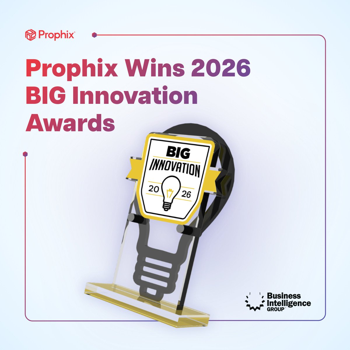 We’re proud to share that Prophix One is a 2026 BIG Innovation Award winner 🏆
Big thanks to our incredible team and <a href="/BigAwards/">BusinessIntelligence</a> for the recognition.

#BIGInnovationAwards #Innovation #TechLeadership #ProphixOne