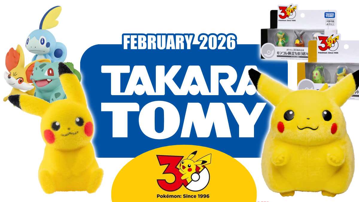 pokejungle's tweet image. The first 30th anniversary Pokémon goods have been revealed from Takara Tomy and will be releasing in Japan next month! Check out the new items, including a "life-size" Pikachu plush featuring it's old design: pokejungle.net/2026/01/15/tak…