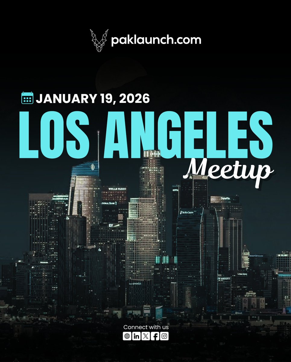 paklaunchdotcom's tweet image. Excited to connect, learn, and grow together! Join us at the Los Angeles Meetup on January 19, 2026. Don’t miss this chance to network with like-minded professionals. See you there!

#LosAngelesMeetup #NetworkingEvent #PakLaunch #ProfessionalGrowth #CommunityConnections