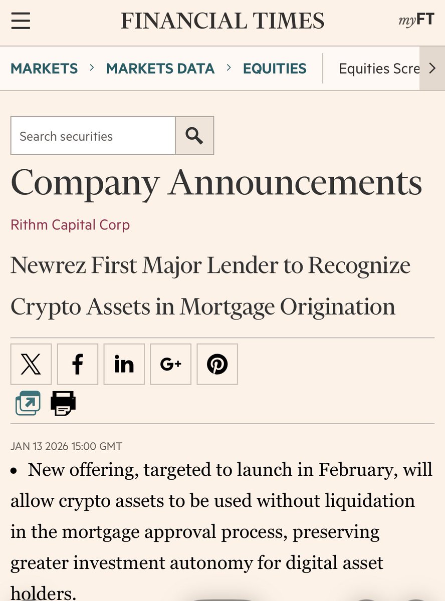 A huge step forward for digital assets and consumer use within the mortgage  industry. 💯✓