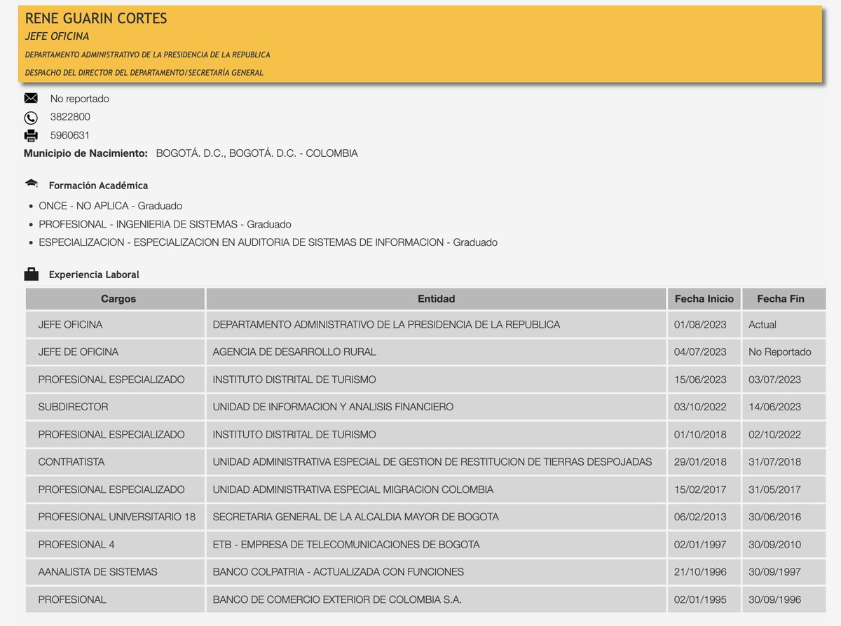Atentos. El nuevo director de Inteligencia del país es un señor que no tiene ni el perfil ni experiencia ni conocimientos para ese tremendo cargo (al igual que los 3 anteriores que nombró Petro). Solo reúne el "requisito" de haber sido del M19.
Pero no solo eso. Es que este