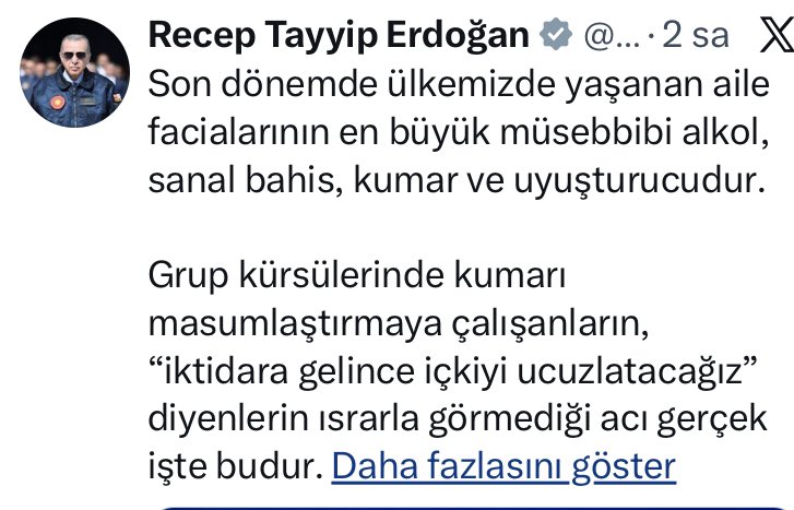 mustfsnmz's tweet photo. Alkol, sanal bahis, kumar ve uyuşturucu kötülüklerin nedeni diyor
Kim değildir, dedi?
23 yıl iktidarda olup bunlarla baş edememiş olmak acizlik değilse nedir?
Sormazlar mı sen neredeydin, ne yapıyordun bunlar gençliği teslim alırken?
Ne yaptın baronlara bunca yıl?
Anlat bilelim https://t.co/86DMH5haDI