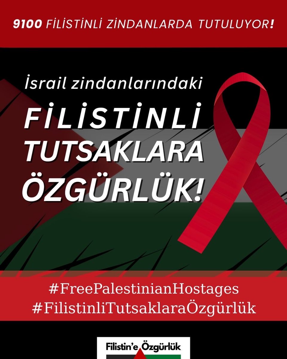 İsrail zindanlarındaki Filistinliler tutuklu değil tutsaktır!

9100 Filistinli tutsağın sesi olalım, bu sessizliği bozalım. 

Filistinli tutsaklara özgürlük!
*#FreePalestinianHostages*
*#FilistinliTutsaklaraÖzgürlük*