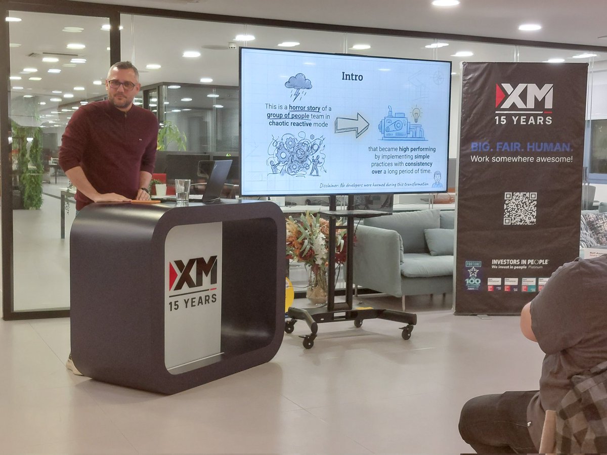 Packed house at <a href="/XM_COM/">XM_COM</a> for the first #dddesign #meetup of the year with Andreas Maniatakos on stage with a DDD success story!