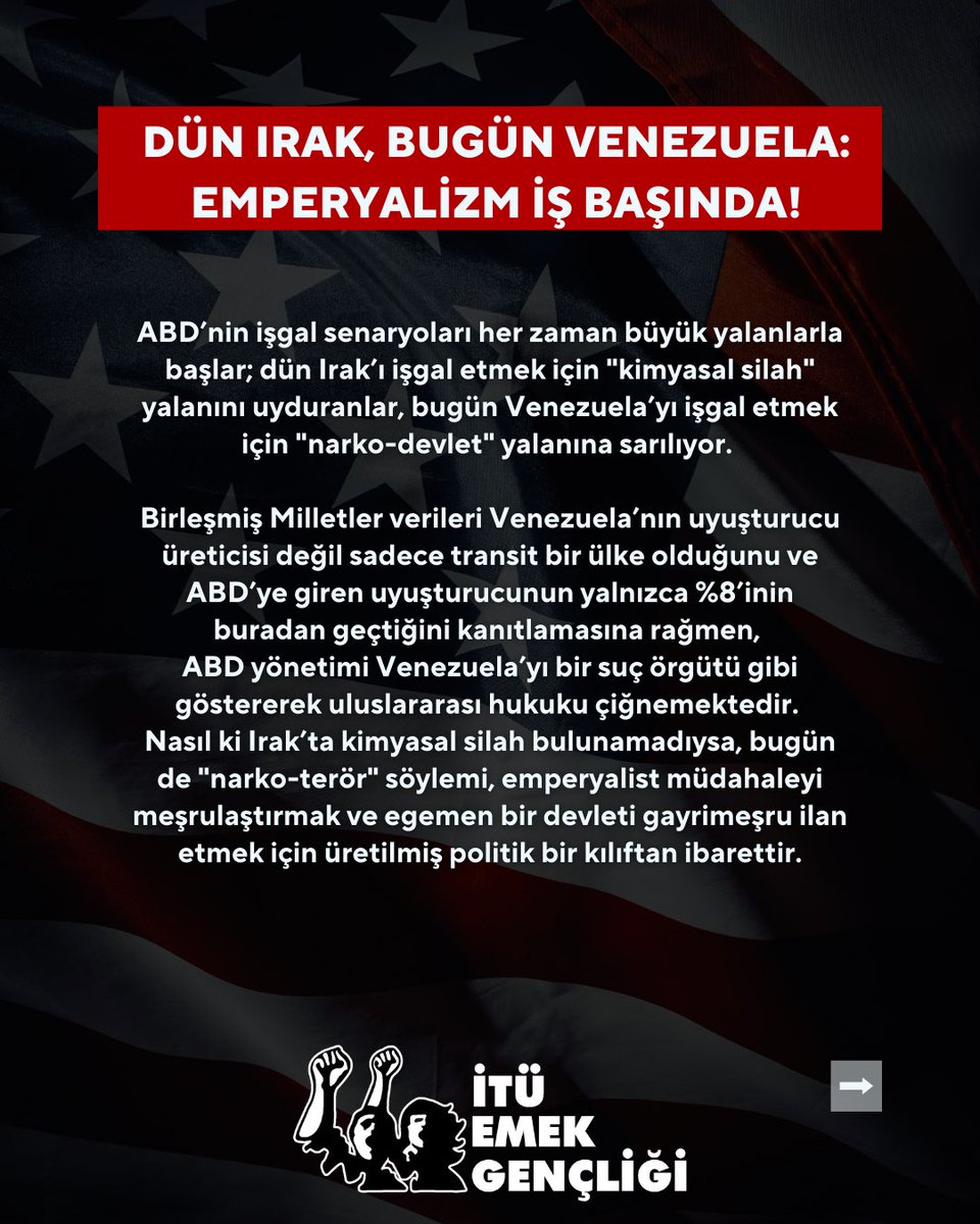 ituemek's tweet photo. EMPERYALİST KUŞATMAYA GEÇİT YOK: VENEZUELA HALKI YALNIZ DEĞİLDİR! https://t.co/o4apXxYX4J