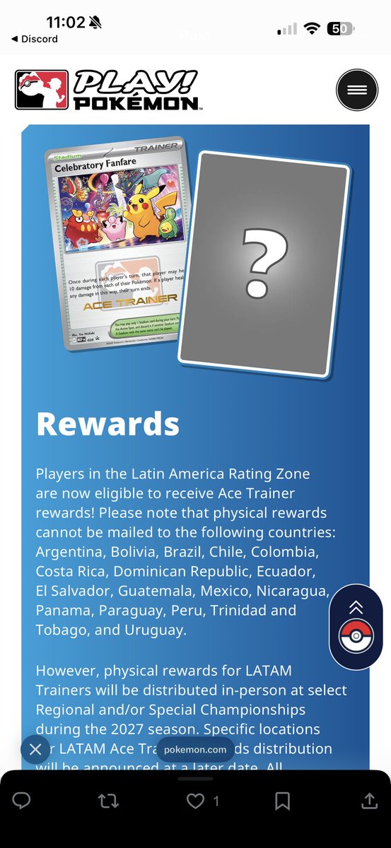 ACE REWARD PARA LATAAAAM
