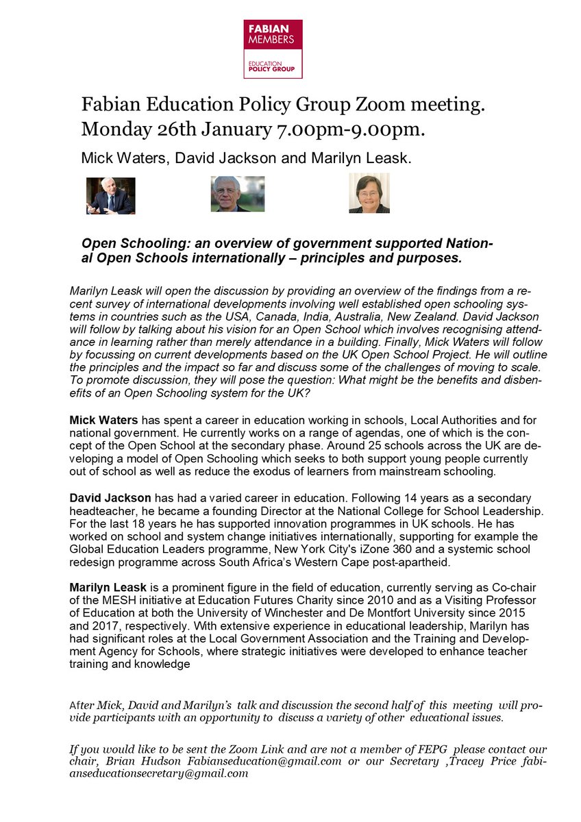 Fabians' Education Policy Group tweet media