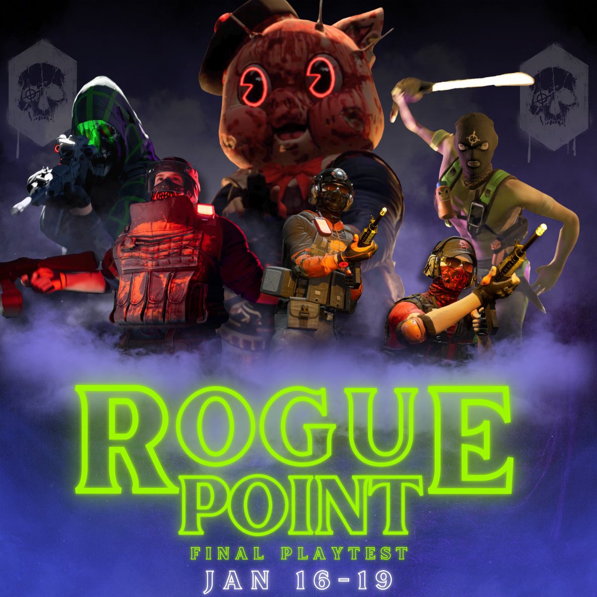 PlayRoguePoint's tweet photo. We're not keeping secrets. 👀

Final Playtest starts Jan 16th, and runs through Jan 19th.

OPEN AND FREE PLAYTEST. 🎮❤

Lock 'N' Load, Rogues.

https://t.co/wS98ktbtu3 https://t.co/EtpmSuunhD