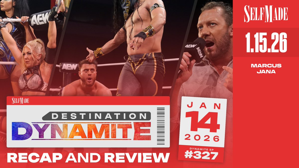 SelfMadePW's tweet image. It’s Thursday, and you know what that means: #DestinationDynamite is LIVE TONIGHT!

Join @marcusdavis904 and @vivalajana as they go through last night’s #AEWDynamite MAXIMUM CARNAGE show and the latest news surrounding @AEW, including:

- AEW World Title Scene Heats Up
- Davis…