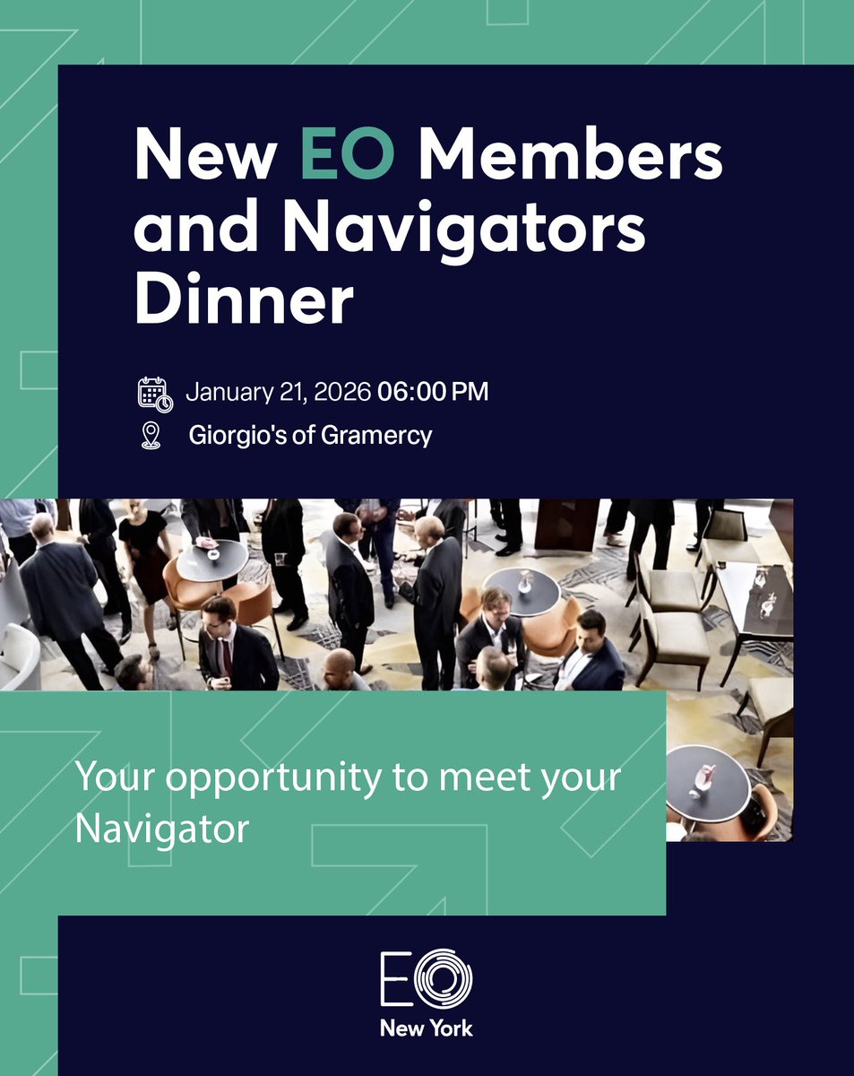 EONYC's tweet photo. New to EO? Come grab dinner with fellow new members and Navigators. No agenda—just good food, shared experiences, and a chance to get to know the people who’ll be part of your EO journey.

Secure your spot now: https://t.co/JgtPq79Hd1

#EO #EOnewyork #businessgrowth #networking https://t.co/g2jRFkcYts