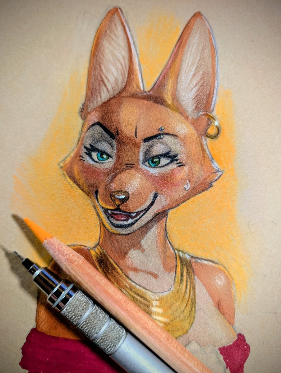 Trying those new pastel pencils for the highlights! 
🦊