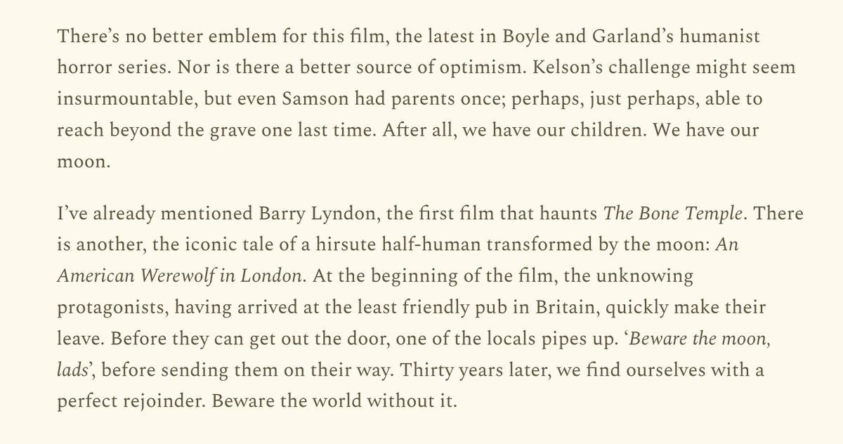 aled_mj's tweet photo. Wrote something about 28 Years Later: The Bone Temple, humanist horror, and the moon. https://t.co/DSTY0plNBI
