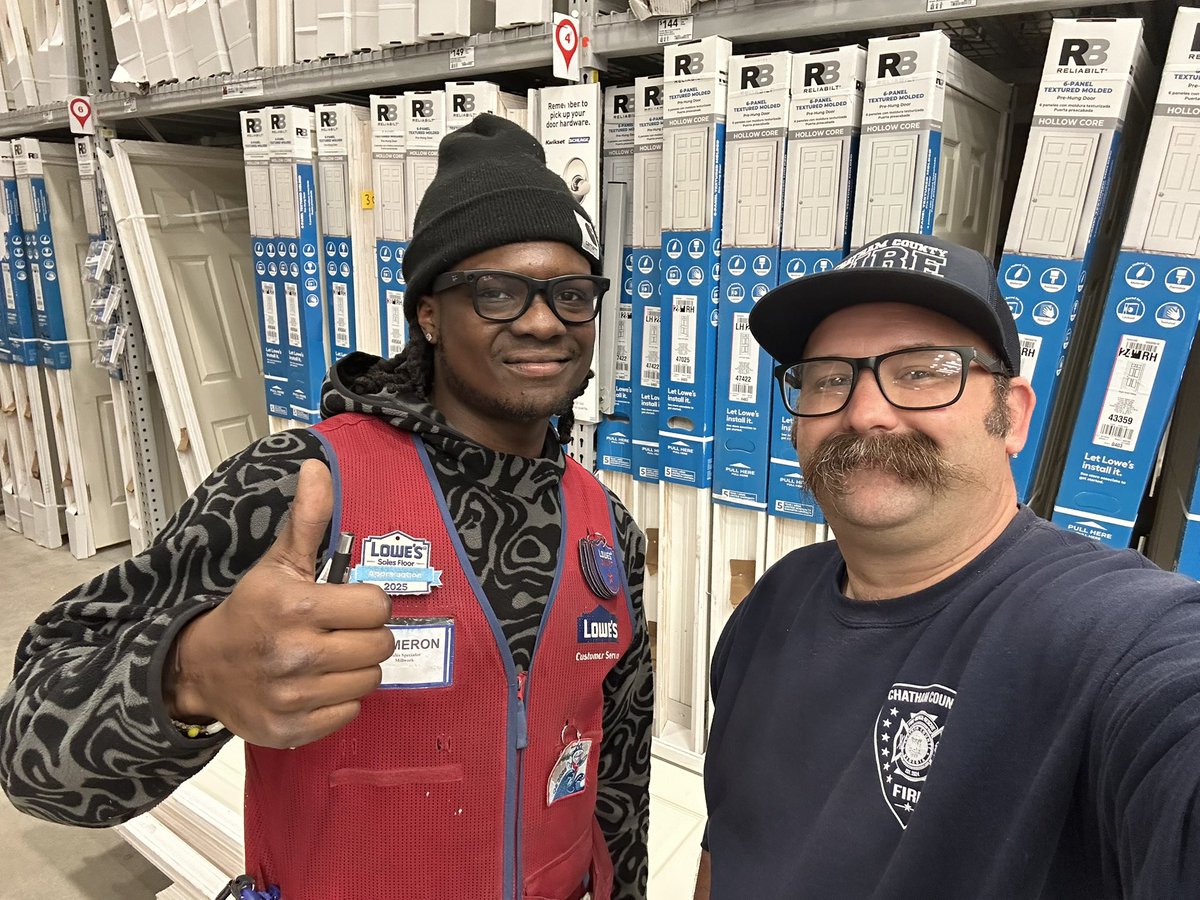 Huge shoutout to <a href="/Lowes/">Lowe's</a> on Abercorn St. for the generous donation of doors for our training building! Thank you! #chathamcountyfire