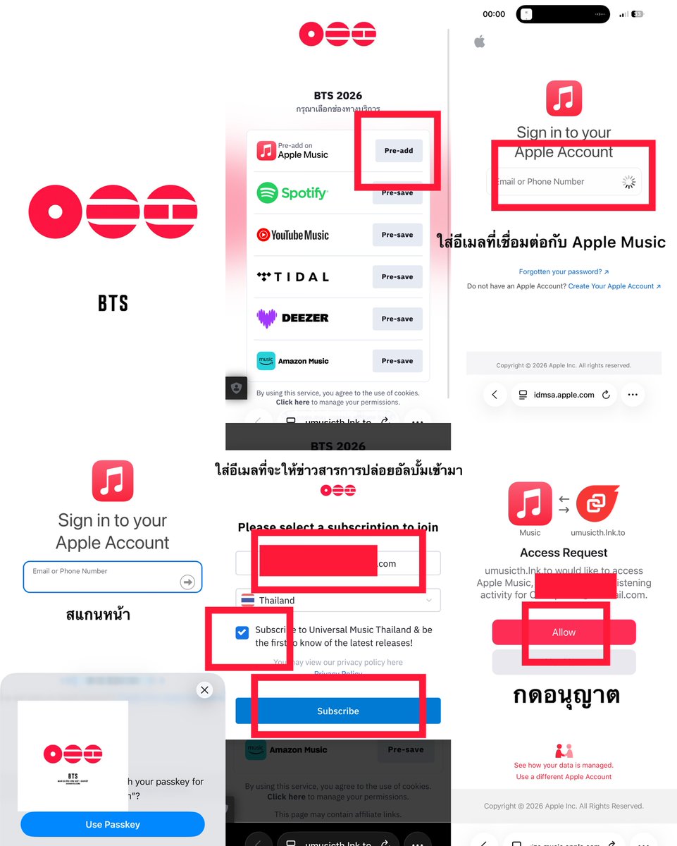 withcherluvBTS's tweet image. วิธีการกด Pre-Save , Pre-Add
[youtube + Apple music + Spotify]
“ #BTS_ARIRANG “ 💜🎧

ภาพที่ 1 Apple music 
ภาพที่ 2-3 Spotify 
นับเข้า chart upcoming release 
(open.spotify.com/prerelease/1Dc…)
ภาพที่ 4 Youtube 

#มาสเตอร์เชฟอาร์มี่