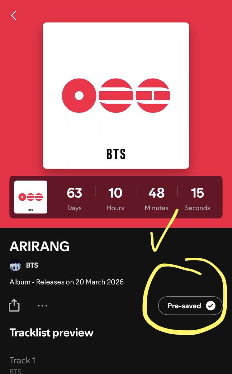 withcherluvBTS's tweet image. วิธีการกด Pre-Save , Pre-Add
[youtube + Apple music + Spotify]
“ #BTS_ARIRANG “ 💜🎧

ภาพที่ 1 Apple music 
ภาพที่ 2-3 Spotify 
นับเข้า chart upcoming release 
(open.spotify.com/prerelease/1Dc…)
ภาพที่ 4 Youtube 

#มาสเตอร์เชฟอาร์มี่