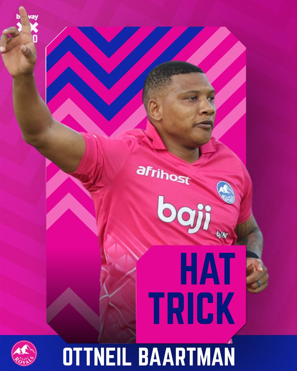 SA20_League's tweet photo. Hat-trick β
First 5-fer of #BetwaySA20 Season 4 β
Ottneil Baartman, you biscuitβΌοΈ
#PCvPR #WelcomeToIncredible https://t.co/mkNsfrPlyY
