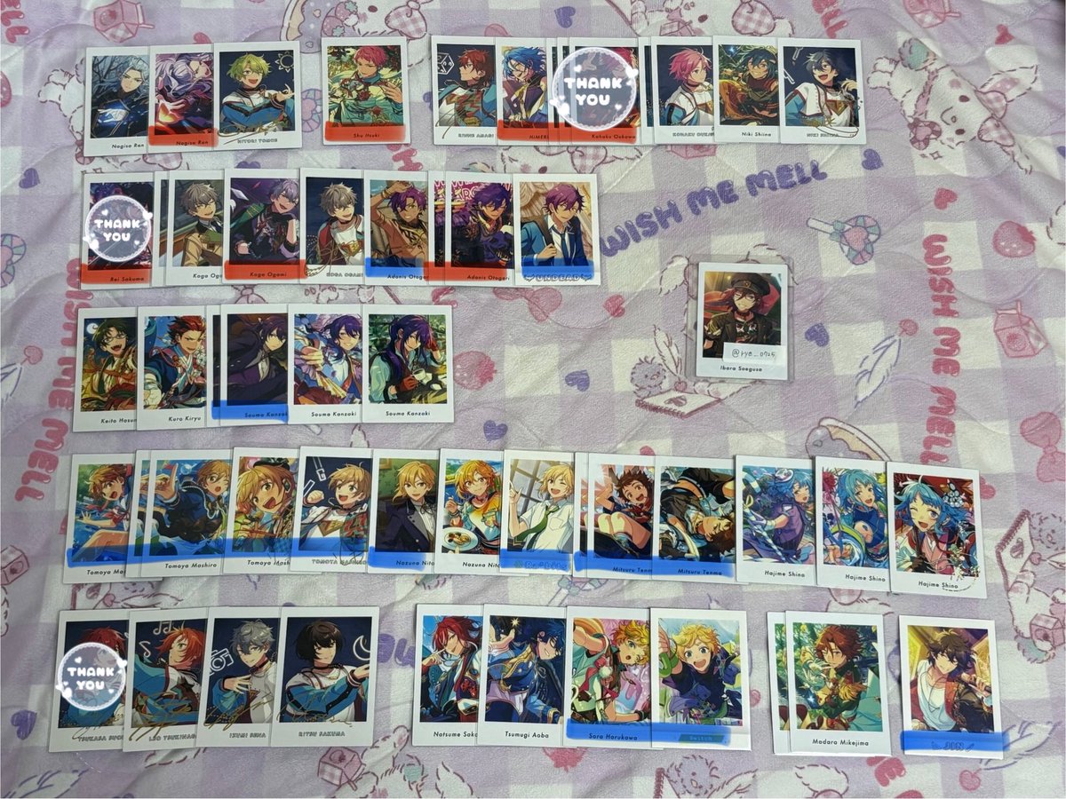 rye_0725's tweet photo. ꒰ あんスタ ぱしゃっつ 交換 ꒱

求：茨、マヨイ 固ツイ参照

譲：画像1~5

✧リトリン必読、郵送でのお取引
✧2wink回収絵柄調整のため募集に出しております。ご不快でしたら申し訳ございません💧
✧☆4↔☆5は比率違い可能な方優先

続きます→ https://t.co/2hX3uFmtRI