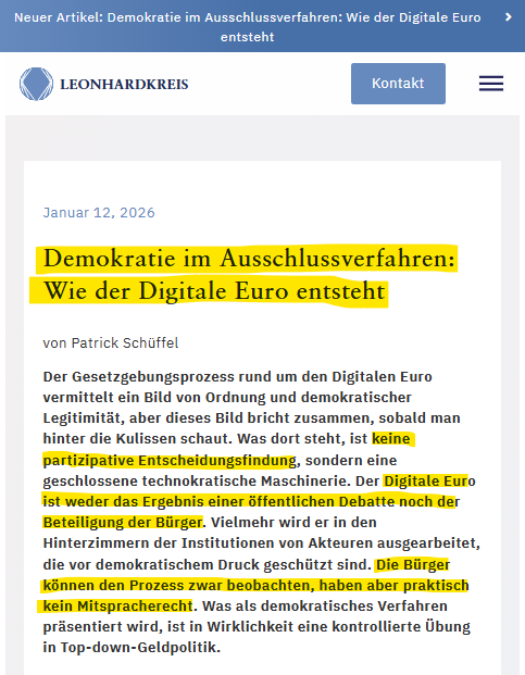 schueffel's tweet photo. Wie entsteht eigentlich der #DigitaleEuro? Welchen gesetzgeberischen Prozess durchläuft dieses pan-europäische #CBDC-Projekt? 

In meinem neuen Artikel analysiere ich, wie der "digitale Euro" kreiert wird: Legitimation durch den Bürger sieht anders aus.

https://t.co/Kb3GJW45Z0 https://t.co/2ch7k7cTvU