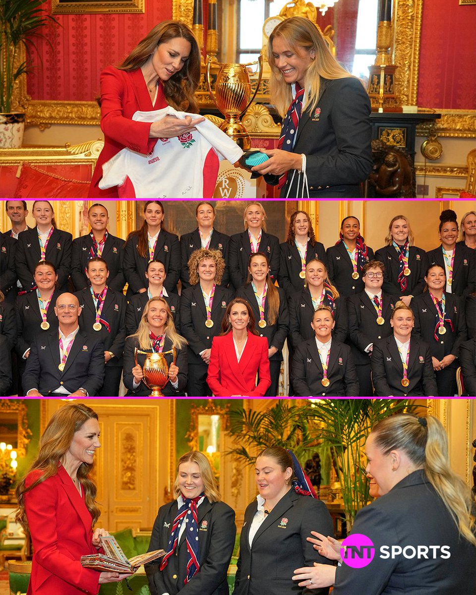 rugbyontnt's tweet image. A Royal occasion 👑

The Red Roses have enjoyed a reception hosted by the Princess of Wales today at Windsor Castle to celebrate their World Cup success 🏆