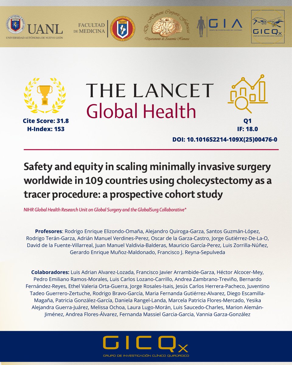 Publicación internacional | The Lancet Global Health

Compartimos con orgullo nuestra  publicación más reciente. Felicidades a nuestros profesores, MPSS, e integrantes de GIA y GICQx UANL  que participaron en esta investigación colaborativa. 

DOI: 10.1016S2214-109X(25)00476-0