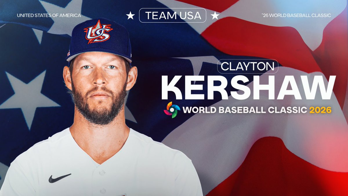 Clayton Kershaw regresa para vestir la camiseta de Estados Unidos en el Clásico Mundial 🇺🇸 ⚾️ 

Nota 📝: copadoje.com/clayton-kersha…