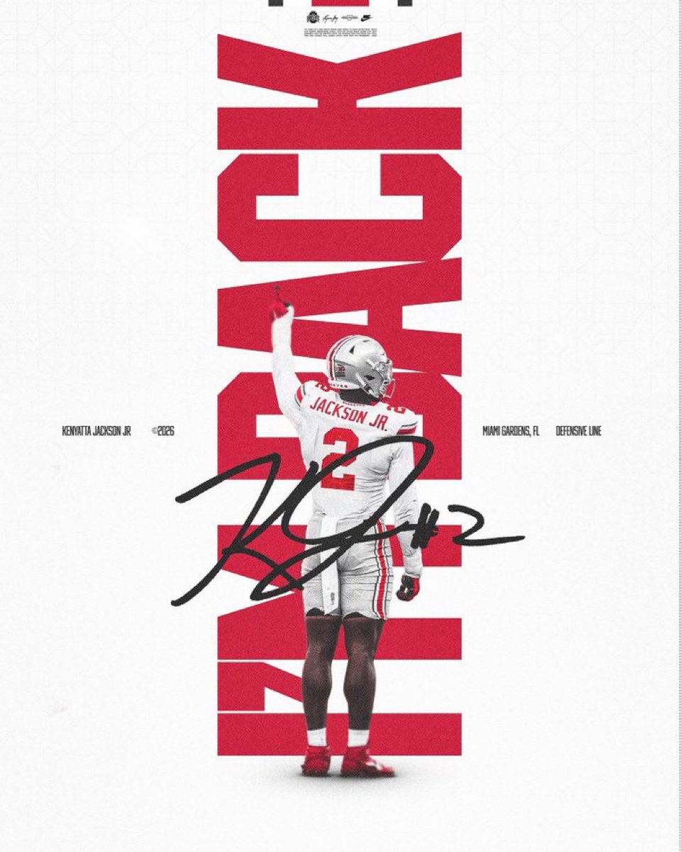 BREAKING: Ohio State Edge Kenyatta Jackson Jr. will return for the 2026 season. Great news for the Buckeyes!