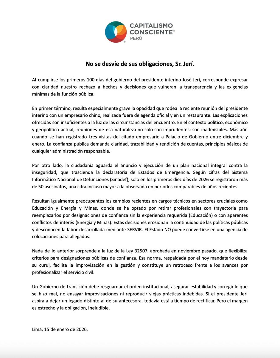 Capitalismo Consciente Peru tweet media