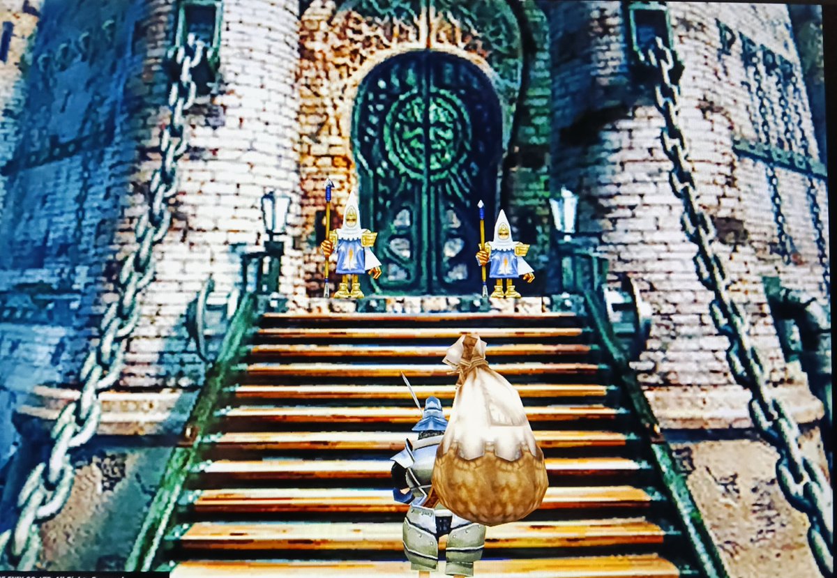 LukeNegi's tweet image. [ギザマルークの洞窟〜…]
フライヤの話を聞くと、ギザマルーク様はたぶん 普段は穏やかな主様なのかもしれない

ブルメシアは…王様は無事だろうか…

その頃、スタイナーは[国境の南ゲート]にいた
あれ？ ガーネットは…??
 #FF9